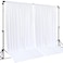 Wish Care White Backdrop Curtains 2 Panels 10 Feet WrinkleFree Polyester Photography Backdrop Drapes for Wedding Baby Shower Party Background Backdrop Stand 8FTX10FT White