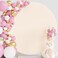 Wokceer 72FT Round Backdrop Cover Beige Round Arch Covers with Buckles Polyster Circle Balloon Arch Cover for Wedding Birthday Party Ceremony Decor