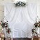 Htper 30ftx12ft White Backdrop Curtains for Wedding Parties Wrinkle Free 6 Panels Silky Polyester 12 ft Long Photo Backdrop Drapes Back Drop Cloth Drapery for Birthday Photography Background Curtains