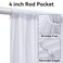 Htper 30ftx12ft White Backdrop Curtains for Wedding Parties Wrinkle Free 6 Panels Silky Polyester 12 ft Long Photo Backdrop Drapes Back Drop Cloth Drapery for Birthday Photography Background Curtains