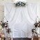 Htper 30ftx12ft White Backdrop Curtains for Wedding Parties Wrinkle Free 6 Panels Silky Polyester 12 ft Long Photo Backdrop Drapes Back Drop Cloth Drapery for Birthday Photography Background Curtains