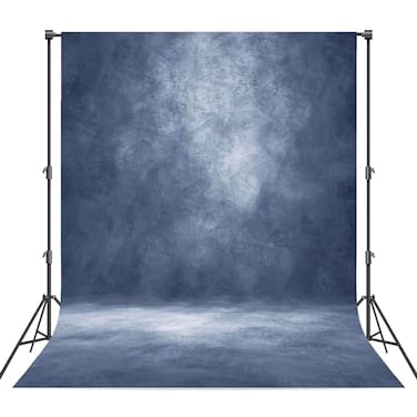 Haboke Abstract Professional Photography Backdrop for Portrait Photo Props Booth Background Photoshoot Studio with Polyester Fabric Roller Pocket on Top 6x8ftBlueNo Stand
