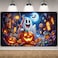 Rvsticty Ghost Pumpkin Halloween Photo BackdropNight Moon Banner Party Decorations and Supplies for Home7143
