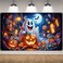 Rvsticty Ghost Pumpkin Halloween Photo BackdropNight Moon Banner Party Decorations and Supplies for Home7143