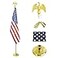 SCZS Indoor Flag Pole Kit Telescoping 6FT8FT Flag Pole with Base 3x5 FT American Flag Eagle Topper Gold Braided Cord Tassel Glod Flagpole and Stand for Office School City Hall1Pack