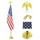 SCZS Indoor Flag Pole Kit Telescoping 6FT8FT Flag Pole with Base 3x5 FT American Flag Eagle Topper Gold Braided Cord Tassel Glod Flagpole and Stand for Office School City Hall1Pack