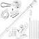 BONWIN White Flag Pole Kit for Outside House 7FT Thickened Stainless Steel Wall Mount Flag Pole for 3x5 4x6 Flag 1 AntiWrap Spinning Flag Ring Clips 2Position Bracket Holder for Porch Yard