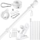 BONWIN White Flag Pole Kit for Outside House 7FT Thickened Stainless Steel Wall Mount Flag Pole for 3x5 4x6 Flag 1 AntiWrap Spinning Flag Ring Clips 2Position Bracket Holder for Porch Yard