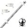 PHITRIC Flag Pole Tangle Free Spinning Stainless Steel Rustproof Flagpole for 3x5 Sports Fan Outdoor Flags for Outside House Silver 5FT Without Bracket