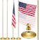 Threan 2 Sets Indoor Telescoping Flag Pole with Base Gold Ball Top Stainless Steel Telescoping Flagpole for Independence Day 250th Anniversary OfficeFlag Not Included853 Ft