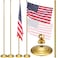 Threan 2 Sets Indoor Telescoping Flag Pole with Base Gold Ball Top Stainless Steel Telescoping Flagpole for Independence Day 250th Anniversary OfficeFlag Not Included853 Ft