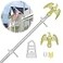 NQ 6FT Flag Pole for Outside House 34 inch Diameter Aluminum Flag Pole with Eagle Topper House Flag Pole Kit with Flag Pole HolderSilver