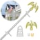 NQ 6FT Flag Pole for Outside House 34 inch Diameter Aluminum Flag Pole with Eagle Topper House Flag Pole Kit with Flag Pole HolderSilver