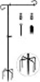 Koutemie 49 Inch Extra Tall Garden Flag Stand Holder Pole with 5 Prong Bases for 12 x 18 Outside Fall Yard Flags Dcor Matte Black