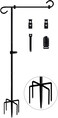 Koutemie 49 Inch Extra Tall Garden Flag Stand Holder Pole with 5 Prong Bases for 12 x 18 Outside Fall Yard Flags Dcor Matte Black
