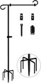 Koutemie 49 Inch Extra Tall Garden Flag Stand Holder Pole with 5 Prong Bases for 12 x 18 Outside Fall Yard Flags Dcor Matte Black