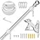 FIASON 5 FT House Flag Pole Kit with 2Position Flagpole Holder Bracket for Outside House Outdoor Porch 5 FT Silver