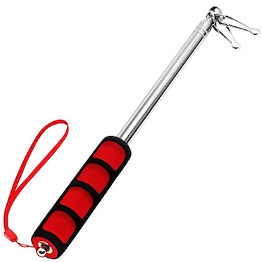 Anley 5 Feet Red Telescopic Handheld Flagpoles ANLEY Portable Staff with Clips Lightweight Extendable Stainless Steel with AntiSlip Grip Collapsable Flag Pole for Tour Guides Pointer for Teachers