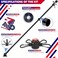 ZMTECH 6FT Flag Pole Kit with Solar Light and Embroidered American Flag Adjustable Bracket and Upgraded TangleFree Ring 1 Stainless Steel Flagpole for Day and Night Residential Commercial Black