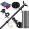LETSTRY 6FT Black Flag Pole Kit for Outside House with American Flag Solar Light1 Thickened Stainless Steel Wall Mount Flagpole with 180Adjustable Bracket for Residential Outdoor PorchPorch