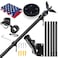 LETSTRY 6FT Black Flag Pole Kit for Outside House with American Flag Solar Light1 Thickened Stainless Steel Wall Mount Flagpole with 180Adjustable Bracket for Residential Outdoor PorchPorch
