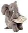 Top Collection Miniature Garden Elephant Reading Book Gray