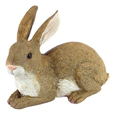 Design Toscano QM200861 Bashful The Bunny Lying Down Rabbit Outdoor Garden Statue 10 Inch full color