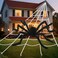 Land Guard 236 Big Spider Web Halloween Decor70 Huge Spider for Roof with Triangular Big Web for on House Outside and Inside