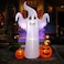 VIVOHOME 9FT Halloween Inflatable Yard Decor Giant Ghost with 2 Pumpkin Outdoor Blow Up with Builtin LED Light for Lawn Garden Party