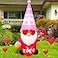 JOYEASE 4 FT Valentines Day Inflatables Pink Gnome with Rose Decoration LED Lighted Valentines Day Blow up for Romantic Wedding Anniversary Assignation Party Decor