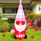 JOYEASE 4 FT Valentines Day Inflatables Pink Gnome with Rose Decoration LED Lighted Valentines Day Blow up for Romantic Wedding Anniversary Assignation Party Decor