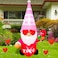 JOYEASE 4 FT Valentines Day Inflatables Pink Gnome with Rose Decoration LED Lighted Valentines Day Blow up for Romantic Wedding Anniversary Assignation Party Decor