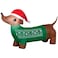 Gemmy 4 Ft Airblown Inflatable Weiner Dog Dachshund with Santa Hat Christmas Decor