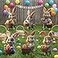 sewrung 6 PCS Outdoor Easter Bunny Decorations Bunny Yard Signs with Stakes Waterproof Lawn Signs for Spring Home Decor