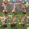 sewrung 6 PCS Outdoor Easter Bunny Decorations Bunny Yard Signs with Stakes Waterproof Lawn Signs for Spring Home Decor