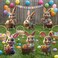 sewrung 6 PCS Outdoor Easter Bunny Decorations Bunny Yard Signs with Stakes Waterproof Lawn Signs for Spring Home Decor