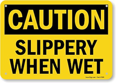 SmartSign U92085NP7x10 Caution Slippery When Wet Sign 7 x 10 Plastic Black on Yellow