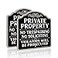 Faittoo Private Property No Trespassing No Soliciting Sign Violators Will Be Prosecuted Sign 2Pack 116 x 116 Inch Reflective Aluminum UV Protected WeatherFade Resistant Easy to Install