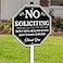 Uflashmi No Soliciting Yard Sign No Soliciting Sign for House Yard with Stake 10 x 28 Metal black and white
