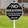 Uflashmi No Soliciting Yard Sign No Soliciting Sign for House Yard with Stake 10 x 28 Metal black and white