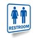 SmartSign K8194AL12x122S Unisex Restroom 2Sided Sign 12 x 12 Aluminum Blue on White