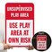 SmartSign Unsupervised Play Area Use At Own Risk Sign 12 x 18 3M Engineer Grade Reflective Aluminum