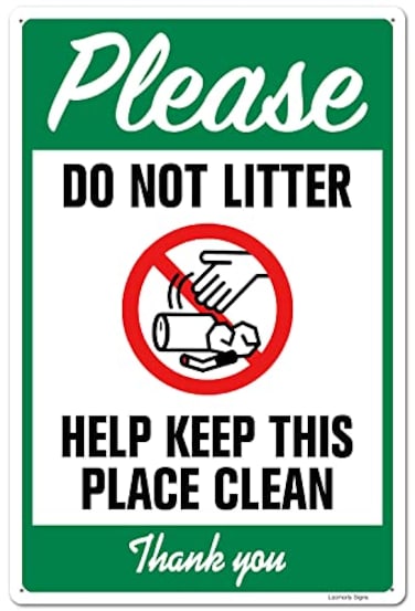 Locmorly Aluminum Sign Please Do Not Litter Yard Sign Help Keep This Place Clean Sign 8x12 Inch