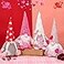 DraMosary Valentines Gnome Plush Elf Decorations 4PCS Handmade Swedish Gnomes Plush Elf Scandinavian Tomte Valentines Day Table Ornament Present