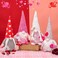 DraMosary Valentines Gnome Plush Elf Decorations 4PCS Handmade Swedish Gnomes Plush Elf Scandinavian Tomte Valentines Day Table Ornament Present
