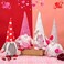 DraMosary Valentines Gnome Plush Elf Decorations 4PCS Handmade Swedish Gnomes Plush Elf Scandinavian Tomte Valentines Day Table Ornament Present