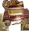 Holy Land Market ArkMedSet Replica of the Ark of the Covenant Gold Plated Medium Tabletop Display Includes Aarons Rod Manna Vessel