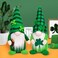TGOOD St Patricks Day Gnomes Decorations 2 Pack Gnomes Plush Lucky Green Shamrock Home Table Decor Ornaments for Irish Saint Patricks Day