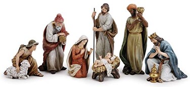 Joseph's Studio Josephs Studio by Roman 7Piece Nativity Set Includes Holy Family Wise Men and Shepherd 95 H Resin and Stone Decorative Figures Collection Durable Long Lasting