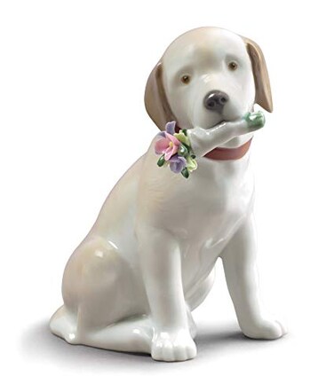 LLADR&Atilde;&ldquo; LLADR This Bouquet is for You Dog Figurine Porcelain Dog Figure